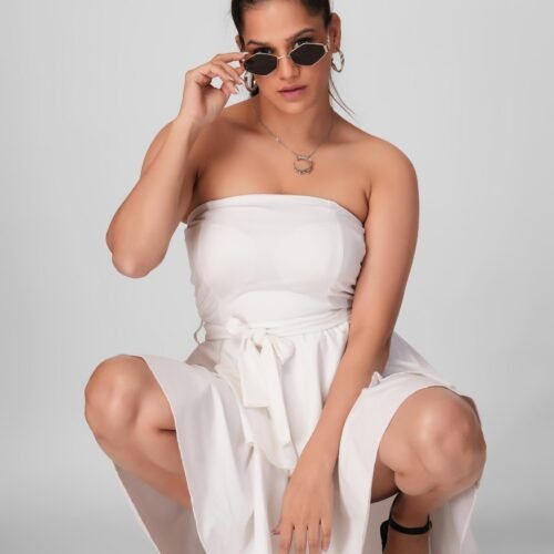 Romantic White Cocktail Dress - Image 4