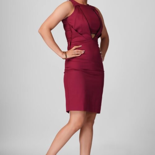 Chic V-Neck Cocktail Dress - Image 1