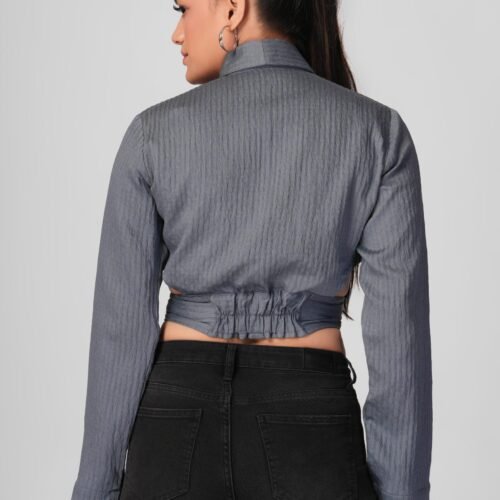 Vintage Pearl Button Grey Jacket - Image 5