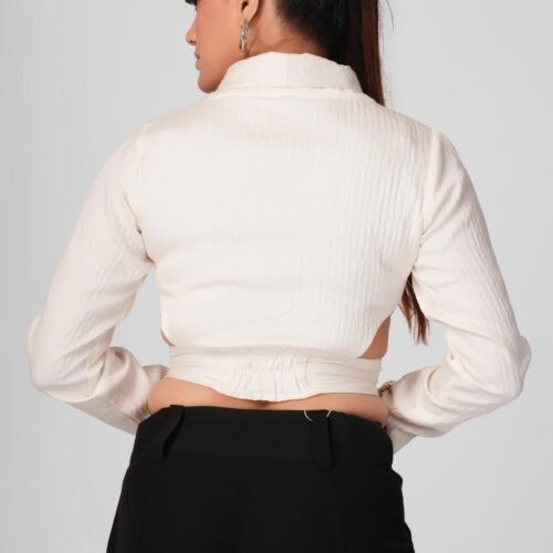 Vintage Pearl Button White Jacket - Image 3
