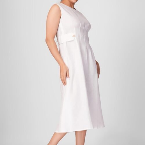 Classic Sleeveless Linen Dress - Image 5