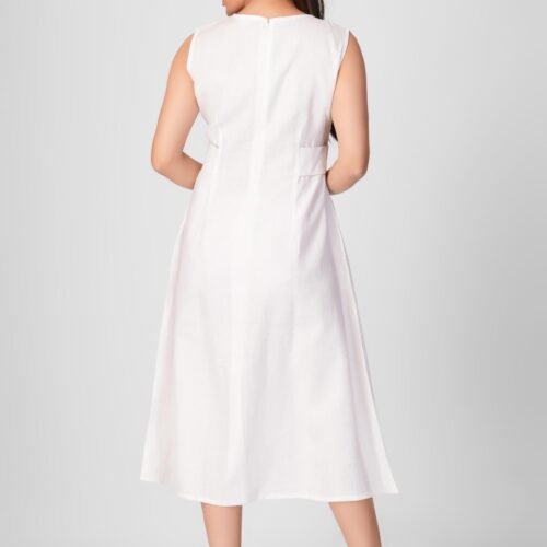 Classic Sleeveless Linen Dress - Image 4